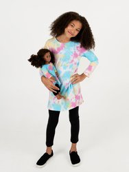 Matching Girl & Doll Tie Dye Dress - Rainbow Mix Tie Dye