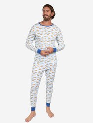 Mens Blue Rainbow Pajamas