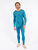 Mens Boho Solid Color Thermal Pajamas - Teal-Blue