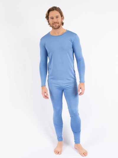 Leveret Mens Classic Solid Color Thermal Pajamas product