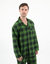 Mens Flannel Plaid & Print Pajamas - Green-Black