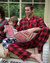 Mens Flannel Plaid & Print Pajamas - Red-black