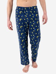 Mens Fleece Moon Pants - Moon-star-Navy