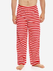 Men's Fleece Pants Christmas - Red-White