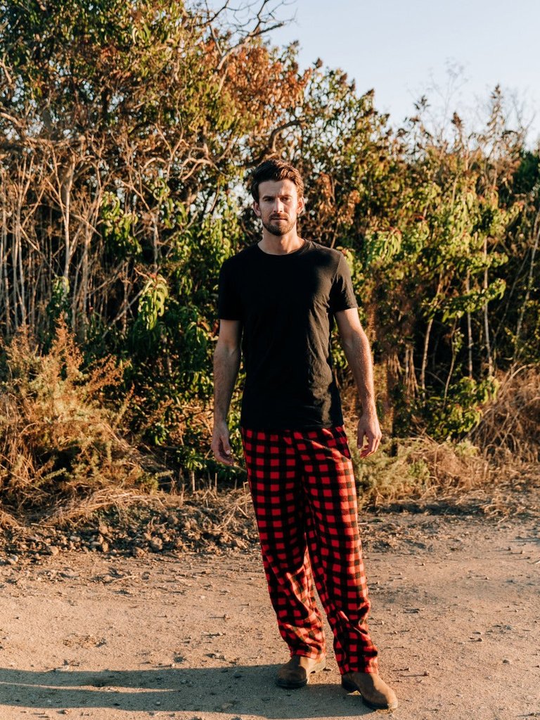 Men's Fleece Plaid Pants