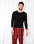 Mens Fleece Plaid Set - Red-Black