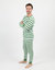 Mens Green & White Stripes Pajamas