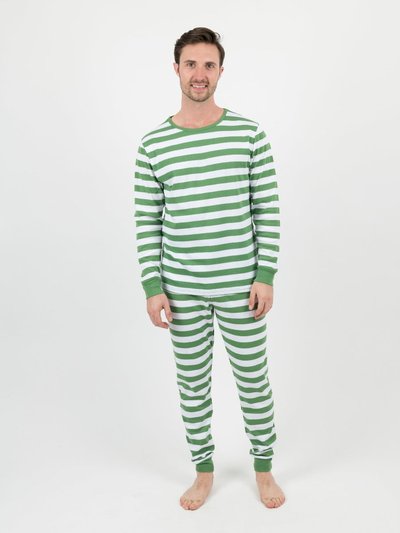 Leveret Mens Green & White Stripes Pajamas product