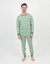 Mens Green & White Stripes Pajamas - Green White