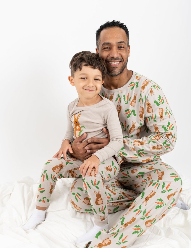 Mens Loose Fit Beige Rabbit Pajamas