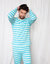 Mens Loose Fit Stripes Pajamas - Orca-aqua