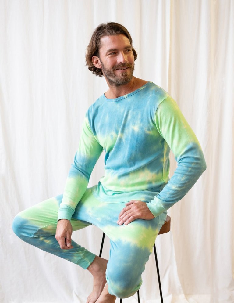 Mens Mix Dye Cotton Pajamas - Colorful-Mix-Tie-Dye