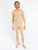 Mens Neutral Solid Color Thermal Pajamas - Beige