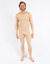 Mens Neutral Solid Color Thermal Pajamas - Beige