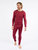 Mens Neutral Solid Color Thermal Pajamas - Maroon