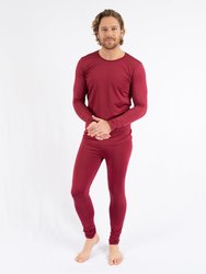 Mens Neutral Solid Color Thermal Pajamas