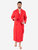 Men's Red Solid Color Flannel Robe