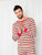 Mens Red White & Green Stripes Two Piece Cotton Pajamas