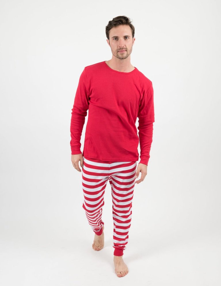 Mens Red & White Stripes Pajamas