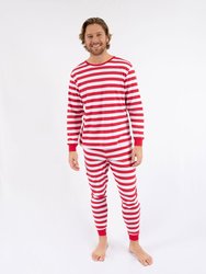 Mens Red & White Stripes Pajamas