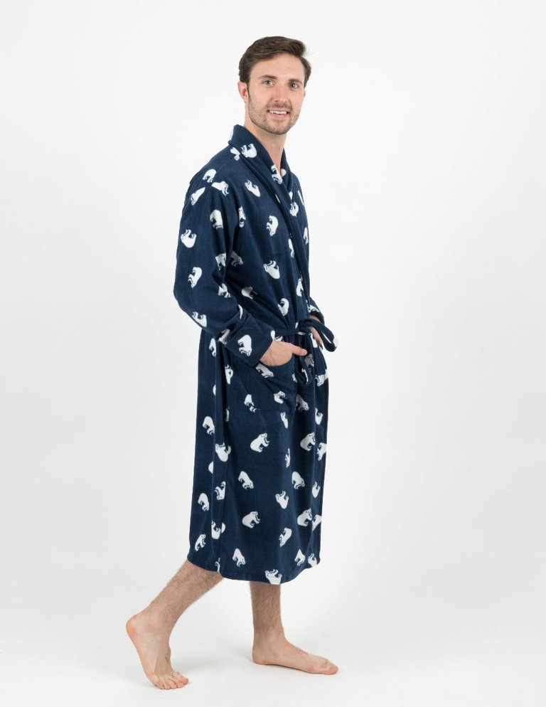 Mens Soft Micro Fleece Bathrobe