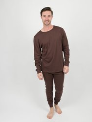 Mens Solid Brown Pajamas - Brown