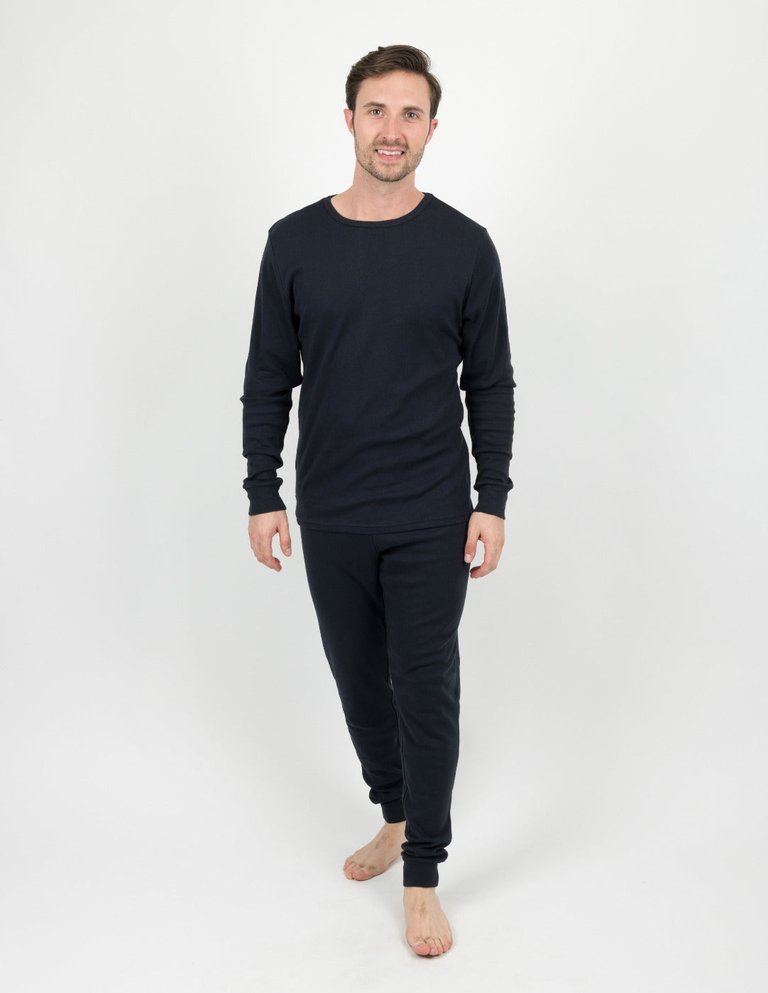 Mens Solid Navy Pajamas - Navy