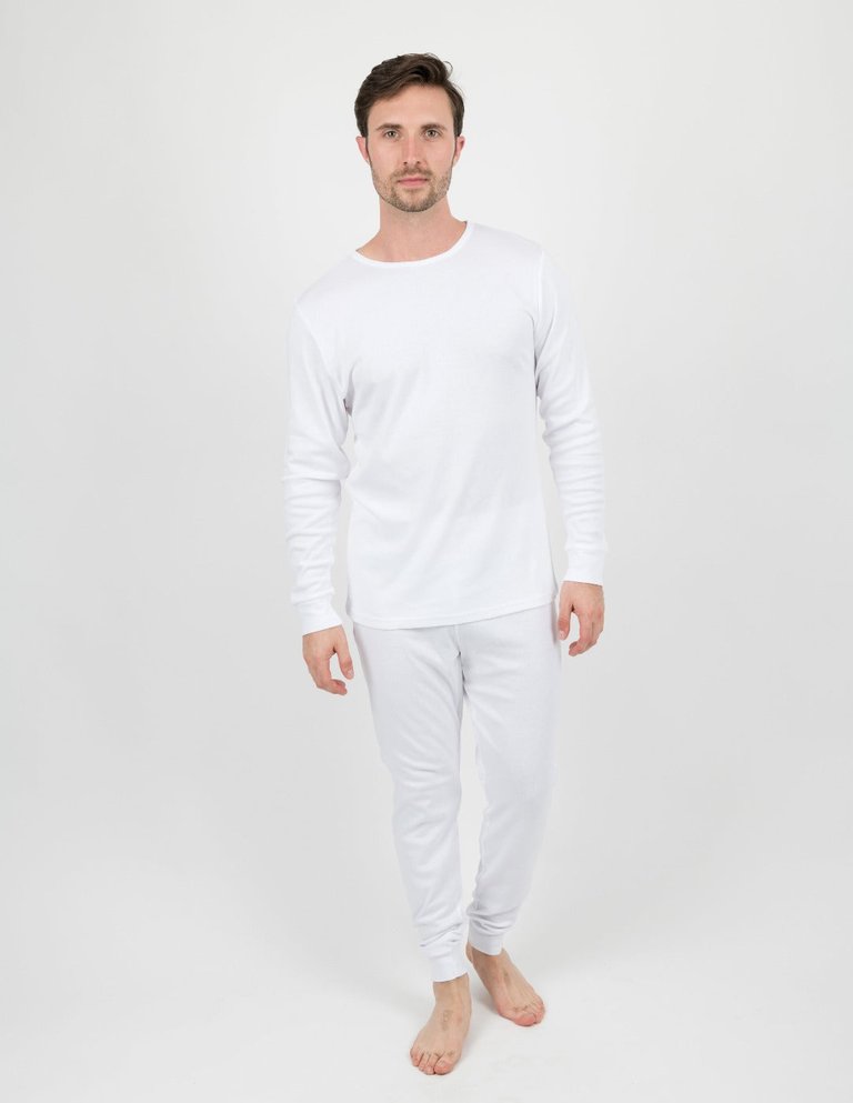 Mens Solid White Pajamas - White