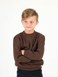 Neutral Solid Color Pullover Sweatshirt - Brown