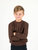 Neutral Solid Color Pullover Sweatshirt - Brown