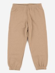 Neutral Solid Color Sweatpants - Beige
