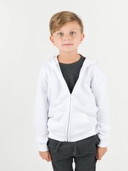 Neutral Solid Color Zip Hoodies - White