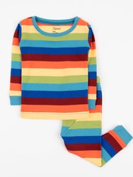 Rainbow Cotton Pajamas -  Rainbow Stripes Boy