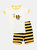 Short Sleeve Cotton Pajamas - Bumble Bee White/Yellow