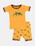 Short Sleeve Cotton Pajamas - Lizard Orange