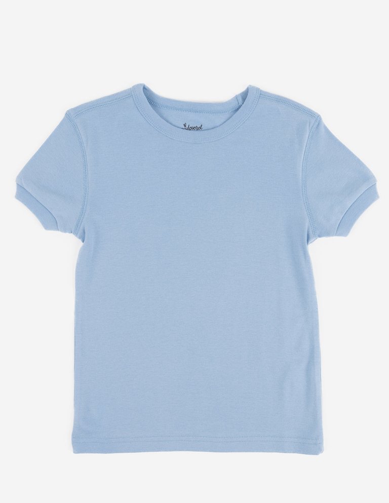 Short Sleeve Cotton T-Shirt Colors - Light-Blue