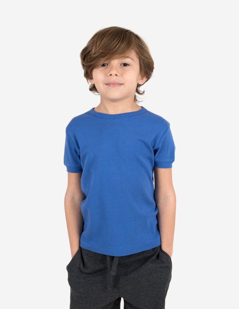 Short Sleeve Cotton T-Shirt Colors - Royal-Blue