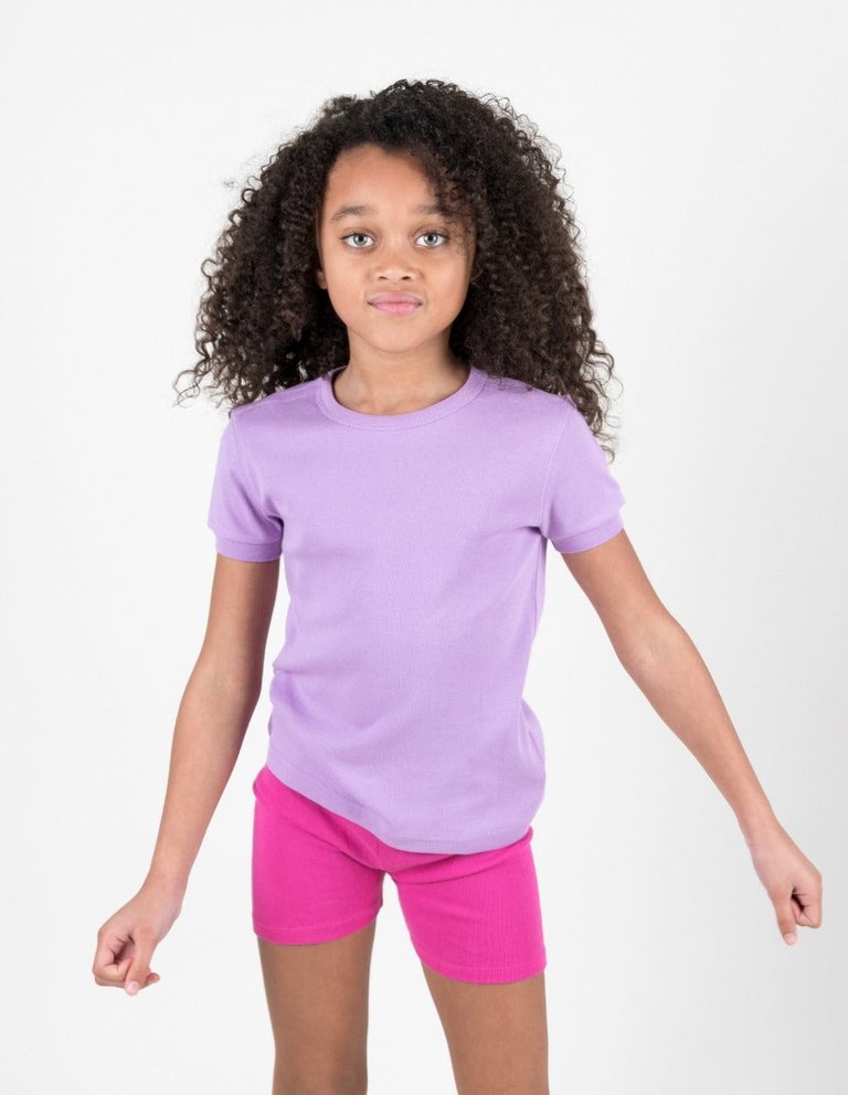 Short Sleeve Cotton T-Shirt Colors - Purple