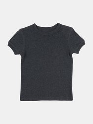 Short Sleeve Cotton T-Shirt Neutrals - Dark-Grey
