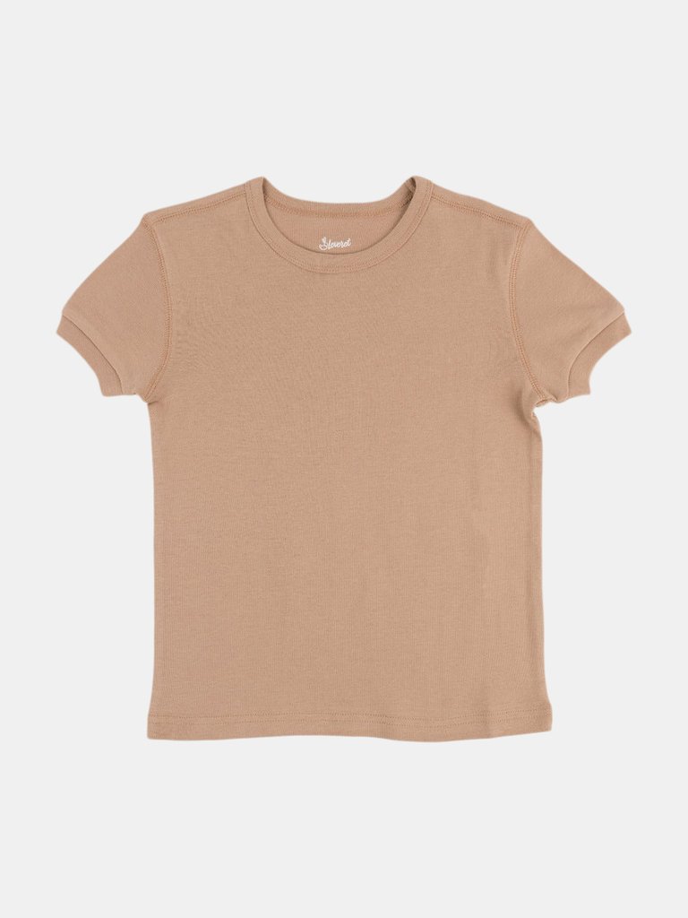 Short Sleeve Cotton T-Shirt Neutrals - Beige