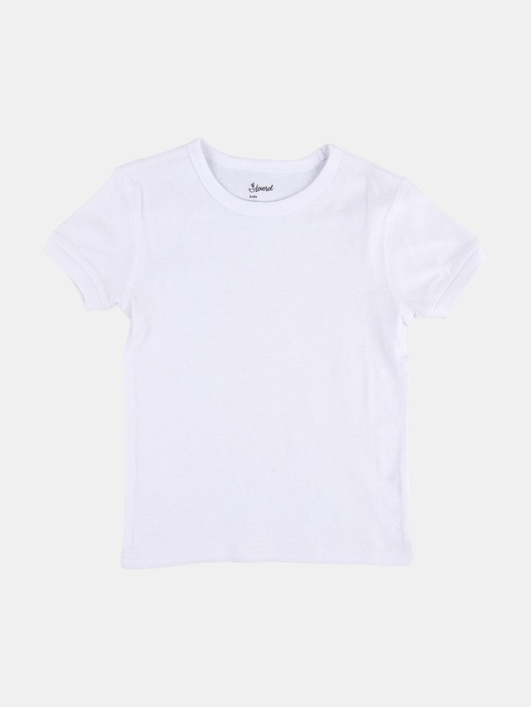 Short Sleeve Cotton T-Shirt Neutrals - White 