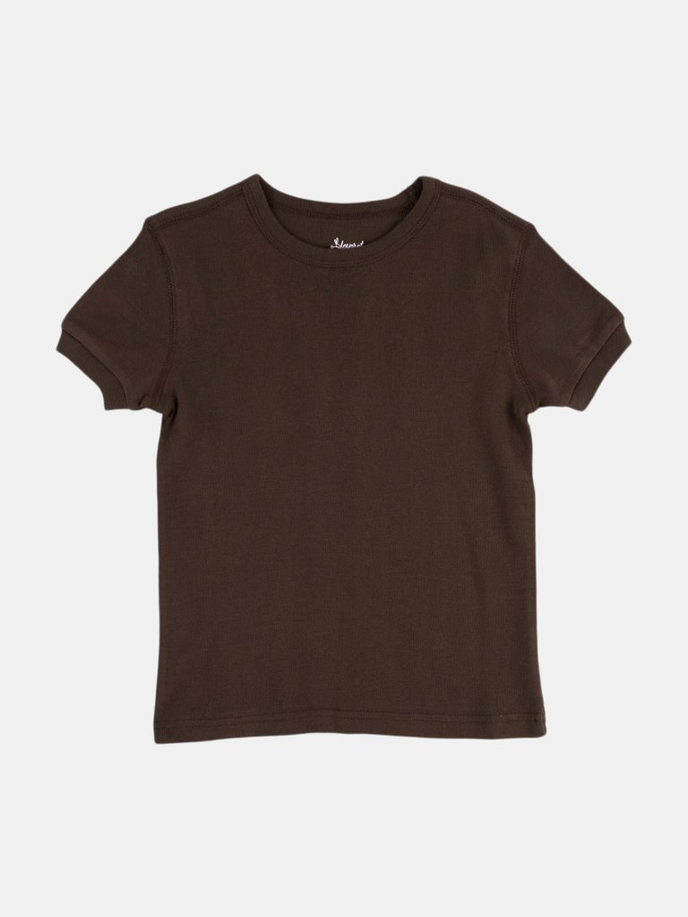 Short Sleeve Cotton T-Shirt Neutrals - Brown