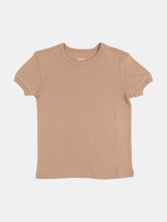 Short Sleeve Cotton T-Shirt Neutrals - Beige