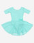 Short Sleeve Skirt Leotard - Aqua