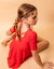 Short Sleeve Skirt Leotard - Red