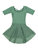 Short Sleeve Skirt Leotard - Green