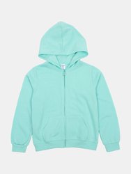 Solid Classic Color Zip Hoodies - Aqua