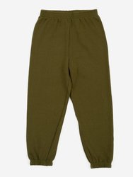 Solid Color Boho Sweatpants - Olive-Green