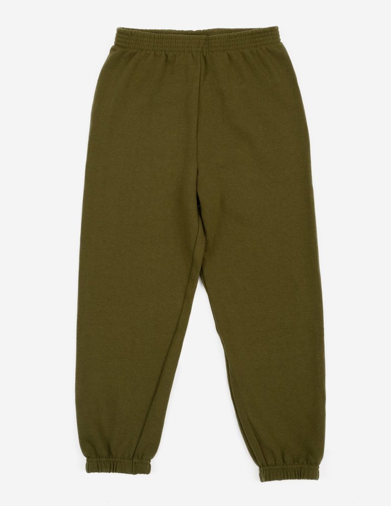 Solid Color Boho Sweatpants - Olive-Green