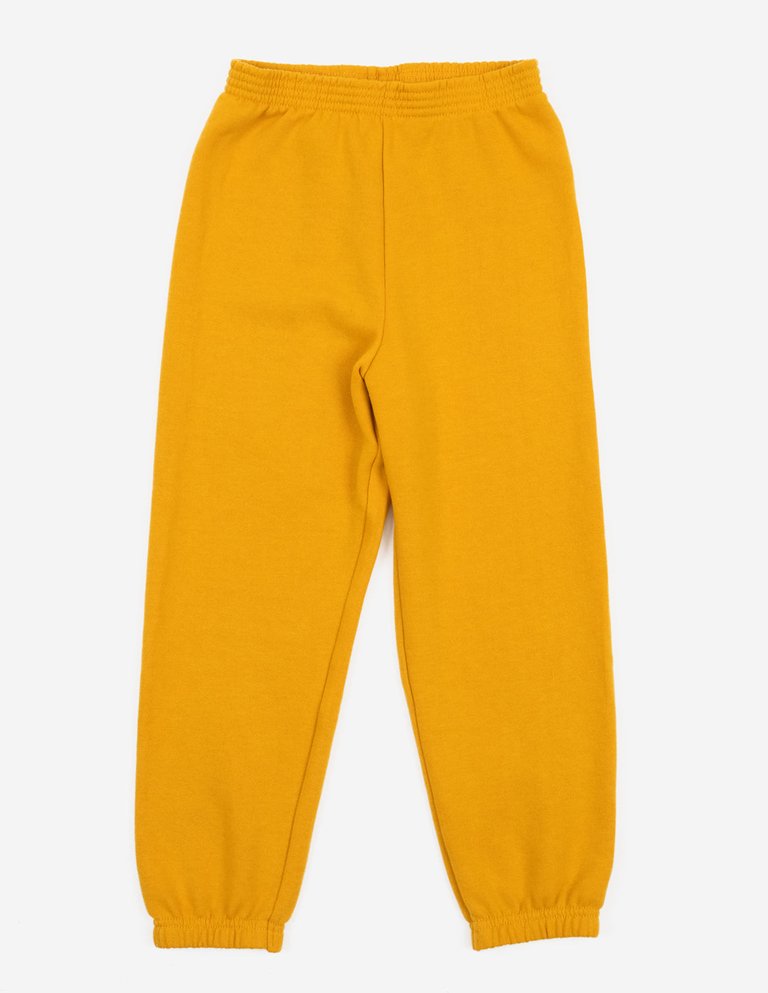 Solid Color Boho Sweatpants - Mustard-Yellow